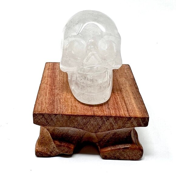 Clear Quartz Skull Carving Natural Stone Healing Crystal Rock NEW - Picture 3 of 10
